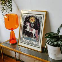 1 Stück Kristall Göttin Tarot Wandkunst Schädel minimalistisches Poster mit Hexenermächtigungssymbol, Gothic Frauenkraft Dekoration für dunkles Studentenwohnheim, Göttlich Feminine Geschenk und mystische Wanddekoration (Gothic Muster Malerei)