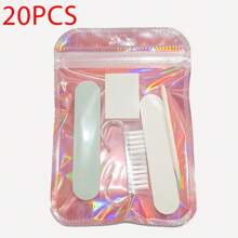 Set de 30/20/10/5/3/1 piezas de herramientas de manicura y pedicura, incluye lima de uñas mini, bloque de pulido, lima de uñas de doble cara, empujador de cutículas de madera, herramientas de limpieza de uñas, conveniente para uso en casa u exterior, palitos de uñas, cepillo de uñas, set de pedicura