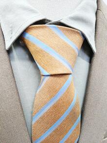 1pc Men's Classic Striped Necktie, Suitable For Formal Occasions, Business Attire - A - View 2