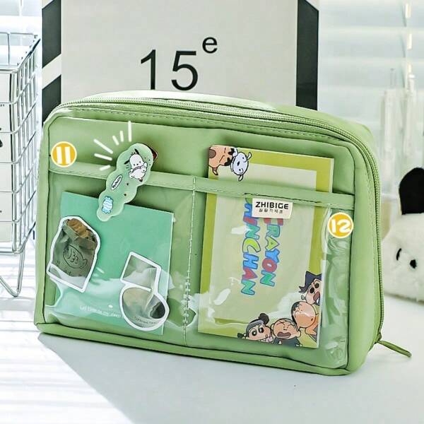 12 Layer Panda Pattern High-Capacity Pencil Case For Girls & Boys, Suitable For Elementary And Middle School Students, Fashionable Stationery Holder
