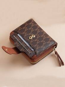 New Retro Lychee Pattern Letter Design Wallet Multi-Card Slots Short Wallet Small Women Purse Thicken Korean Fashion Compact Vintage Coin Pouch For Women Wallet Purse Wallet Small Wallet Cute Wallet Mini Wallet