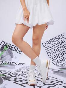 DareSee 2024 女款休閒運動運動鞋 Y2K 風格 音樂節返校季 秋冬禮物 - 白色 - 查看 3