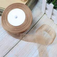 50 Yards/Roll 25mm Width Organza Ribbons For Christmas Wedding Party Decoration Gift Wrapping DIY Ribbons Crafts - Multicolor - View 8