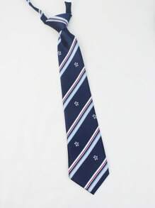 1 Peça Gravata Retrátil de Sarja da Moda, Gravata de Uniforme Escolar de Estudante, Laço, Adequada para Participar da Cerimônia de Abertura, Etc., e Adequada para Combinação Geral Diária.