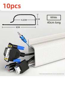 40cm Desk Cable Organizer,Self-Adhesive Cable Holder,Easy To Install Cable Management For Home & Office, Cable Management Kit Without Screws, Protection For Teenagers And Pets