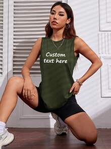 定制女式背心，添加您的文字，选择您喜欢的颜色和字体，设计您自己的个性化印花短袖 T 恤，周年纪念礼物，情人节，定制礼物，情人节，定制女式上衣，送给女朋友/家人的礼物，母亲节礼物，生日礼物，结婚礼物等。文字定制，上衣，女式上衣文字印花女式背心，定制女式上衣，定制夏季女式短款上衣