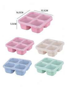 1 件零食盒、带透明盖的分隔式便当盒、可重复使用的成人餐食准备午餐盒、不含 BPA、4 格食物储存容器（适合工作旅行）、食物容器、午餐盒、成人午餐盒、食物储存、食物储存容器、食物收纳盒 - 多色 - 查看 3