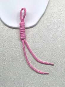 1 قطعة حبل متعدد الألوان مزدوج العقدة من البوليستر، مصنوع يدويا، إكسسوار DIY لحقائب، سلاسل الهاتف، ومعلقات المجوهرات