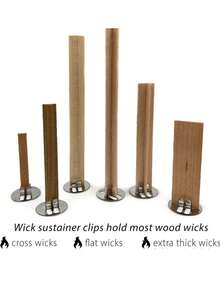 TOEDO 100pcs Metal & Wooden Wick Holders, Candle Making Bases, Round Wick Holders, Suitable For Candle Making And DIY - Multicolor - View 3