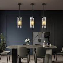 Modern Crystal Pendant Lighting Pendant Lights Rectangle Glass Chandeliers, Adjustable Pendant Light Fixture For Kitchen Island Bedroom Living Room Dining Room Corridor - trắng - Xem 2