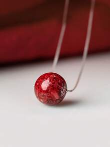 天然玉石软玉如玉通玛瑙水晶项链配 S925 银链，奢华女士配饰护身符吊坠，结婚周年纪念礼物（带链） - 彩色 - 查看 2