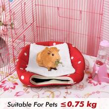 1pc Small Animal Hideaway Bed (New Larger Size, Suitable For Cats Up To 2kg), Warm Wool Cushion Cup Washable Winter Sleep House, Suitable For Small Pets/Ferrets/Hedgehogs (Strawberry Style), Available In Multiple Colors - Multicolor - View 6