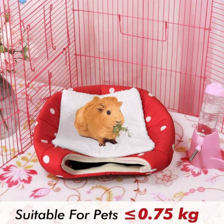 1pc Small Animal Hideaway Bed (New Larger Size, Suitable For Cats Up To 2kg), Warm Wool Cushion Cup Washable Winter Sleep House, Suitable For Small Pets/Ferrets/Hedgehogs (Strawberry Style), Available In Multiple Colors - Multicolor - View 5