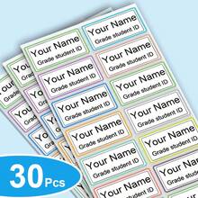 Custom Student Waterproof Name Labels - 3-Row Self-Adhesive Name Stickers With Fields For Name, Grade, Class, And ID. , Waterproof, Sticky, And Peel-Resistant, Suitable For School Supplies, Office Organization, Classroom Decoration, And Student ID Labeling.,Art Activities For Children,Warm Ambience,Winter Grace
