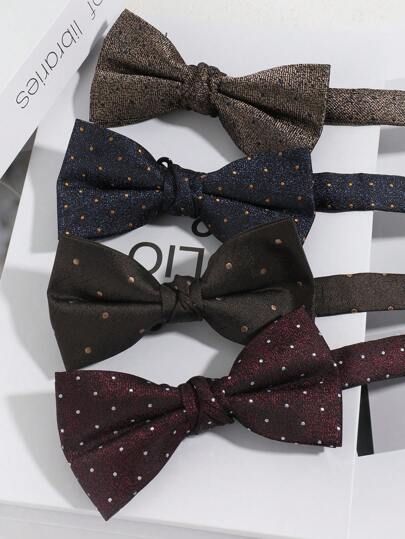 1pc Men's Fashion Polka Dot Bowknot, Suitable For Business, Party, Wedding Suit Accessories