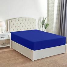 Mellanni King Fitted Sheet - Iconic Bedding Sheets With Up To 16 Inch Deep Pocket - Soft & Cooling - Fade & Stain Resistant - 1 PC (King, Light Blue) - 1597 Royal Blue - View 3