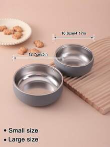 2PCS Personalized Customization Name Children Feeding Bowl With Silicone Sleeve Inner Stainless Steel Self Feeding Tableware Print On Demand Children Essentials