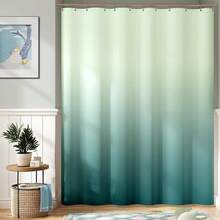 Grey Ocean Wave Shower Curtain Waterproof Fabric Shower Curtains For Bathroom Gradual Color Design Nautical Coastal Beach Bath Decor - Ombre Teal - View 8