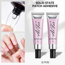 AiFer 1套软胶美甲贴纸，固体美甲胶，30克，需UV灯固化，固体可卸美甲胶，超强美甲胶，适用于亚克力美甲延长、假指甲、按压式美甲 - 無色 - 查看 13