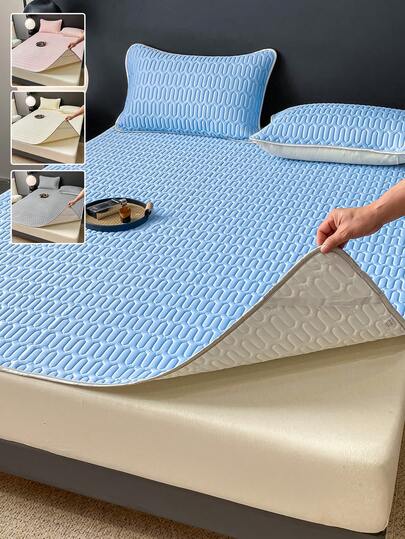1pc Comfortable Solid Color Latex Ice Feeling Single Cooling Mat
