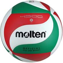 Balón voleibol Molten V5m4500 laminado tricolor número 5 avalado por la FMVB - Blanco - Ver 1