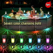 Lumière décorative ambiante à LED solaire en plusieurs pièces, convient pour le balcon, l'extérieur, le jardin, la clôture de la piscine, la décoration. Lampe de nuit étanche à LED multicolore. Un excellent cadeau pour l'été