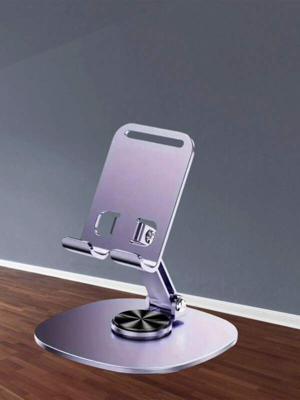Mobile Phone Stand Suitable For Mini Tablet Pads, Made Of All Metal, With 360° Rotation, Stable, Adjustable, Foldable, Anti-Slip, Portable, Travel-Friendly.