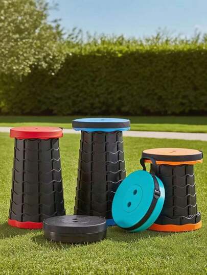 1 Stück Camping Klappstuhl, tragbarer Outdoor Stuhl, teleskopischer Angel-Hochstuhl, verstellbarer kompakter Teleskopsitz