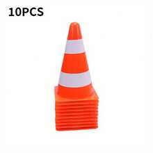 10个23厘米反光锥，可用作道路护栏、交通护栏、篮球敏捷性训练器材