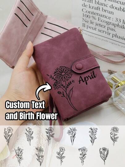 Portafoglio personalizzato con nome e data di nascita, portafoglio personalizzato per donna, portafoglio personalizzato per uomo, mini portafoglio per donna, portafoglio in pelle vera, piccolo portafoglio per donna, portatile e pieghevole, regalo di compleanno, essenziale per il college, essenziale per i viaggi, festa della mamma, San Valentino, damigella, uomo, donna, coppia, studenti