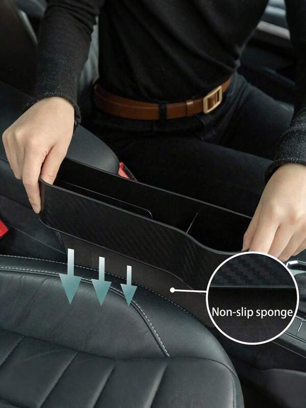 Car Seat Gap Filler Organizer, 2 Packs Multifunctional Car Seat Organizer, Auto Console Side Storage Box With Cup Holders 2 Seat Hooks For Drink, Car Organizer Front Seat For Holding Phone, Sunglasses