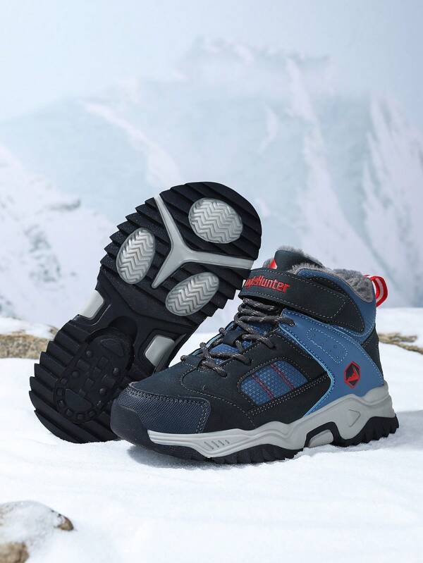 1 Pair Kids Fleece Outdoor Hiking Shoes, Children's Winter Shoes, Warm And Comfortable, Suitable For Boys And Girls Daily Casual And Outdoor Hiking Camping, New Autumn/Winter Models