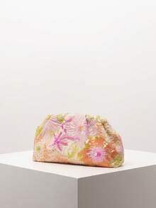 花卉包、亮片包、新娘派对手拿包、舞会包、舞会配饰、优雅女士包、婚礼用品、随机图案闪光舞会钱包