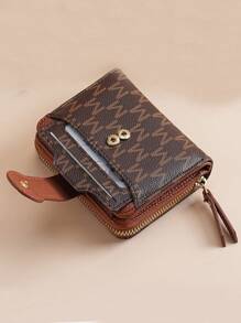 New Retro Lychee Pattern Letter Design Wallet Multi-Card Slots Short Wallet Small Women Purse Thicken Korean Fashion Compact Vintage Coin Pouch For Women Wallet Purse Wallet Small Wallet Cute Wallet Mini Wallet