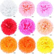 20PCS 玫瑰红蓝绿色彩色纸花球装饰绒球，母亲节婚礼告白日沐浴生日生日节日庆典派对室内外装饰绒球 - 彩色 - 查看 6