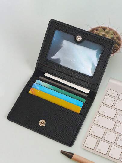 HOVI'S ​​10.3x8.5cm Slim PU Card Holder - Bifold ID Window & 6+ Card Pockets (Compact Wallet For Daily Carry) - HOVI'S​​