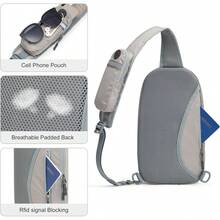 - Bolso bandolera con bloqueo RFID, ligera, bandolera para viajes, deportes, correr - 04 - Ver 12