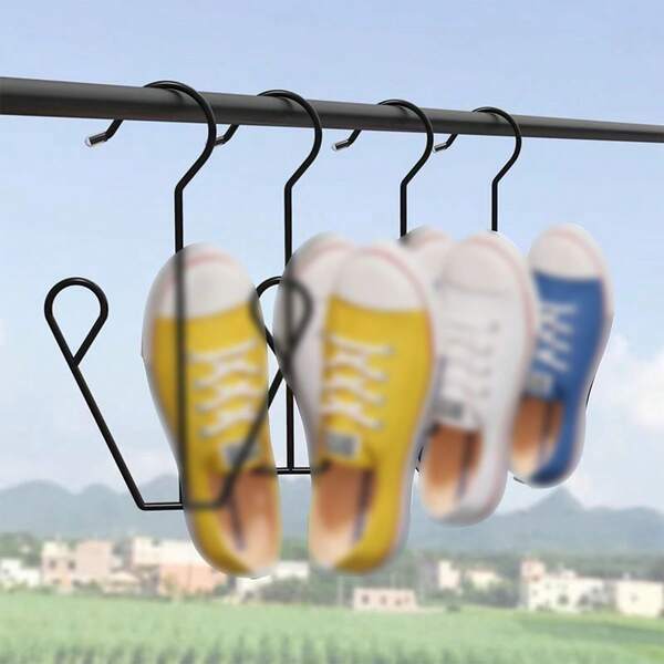 1 peça/2 peças de ganchos resistentes para sapateira de aço inoxidável, suporte simples para sapatos pendurados, sapateira para casa/dormitório, sapateira suspensa anti-vento para sacada/peitoril de janela, suporte para roupas de sacada, suporte multifuncional para roupas, sapateira para sacada/peitoril de janela, sapateira, suporte para roupas/sapatos para dormitório, ganchos de aço inoxidável, materiais de volta às aulas, adequado para casa, itens escolares para pendurar sapatos dentro/fora, produtos para uso doméstico