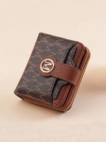 New Retro Lychee Pattern Letter Design Wallet Multi-Card Slots Short Wallet Small Women Purse Thicken Korean Fashion Compact Vintage Coin Pouch For Women Wallet Purse Wallet Small Wallet Cute Wallet Mini Wallet