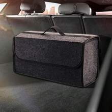 1 pieza Caja de almacenamiento de equipaje para coche de color negro, accesorios para coche. Caja de almacenamiento plegable de fieltro portátil para coche, caja de almacenamiento de herramientas para coche, opciones de múltiples tamaños