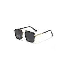 Unisex Fashion Double Beam Sunglasses For Back To School & Travel – Geometric Frame Sun Protection Glasses With Lightweight TR90 Material# 4