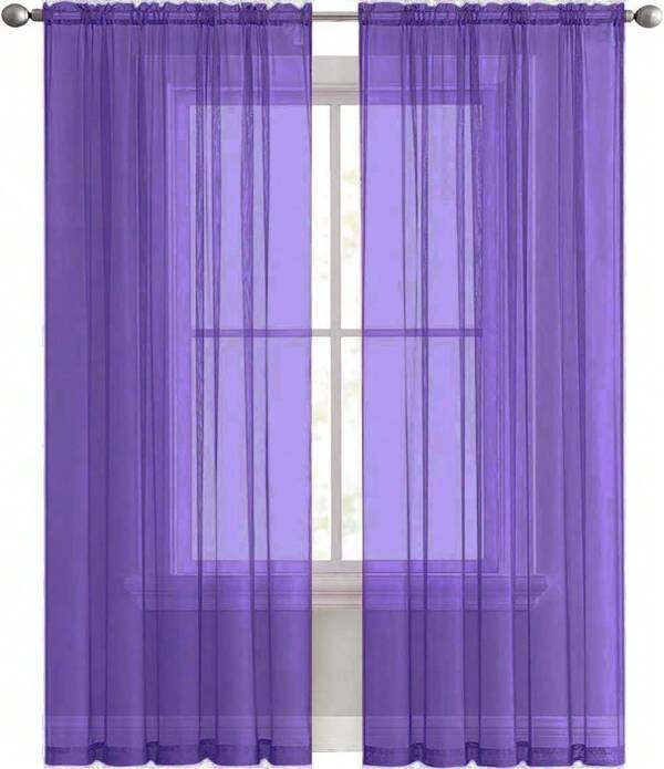 4-Pack Sheer Curtains For Living Room, Bedroom, Kitchen, Children's Room, Fully Hemmed And Rolled (78.84in*39.37in)