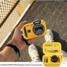 Elonbo Carrying PIXPRO WPZ2 Rugged Waterproof Digital Camera, Shockproof WiFi 4K Video Digital Camera Storage Cover Bag, Mesh Pocket Fits Battery Card. Black - PU黃 - 查看 7