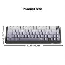 ATTACK SHARK ATTACK SHARK X66 Teclado Mecânico Sem Fio com Botão de Volume, Teclado Gamer 60% Bluetooth/2.4GHz/Com Fio, Backlight RGB, Teclas Coloridas Tri-Color PBT OEM, 66 Teclas Substituíveis a Quente para PC