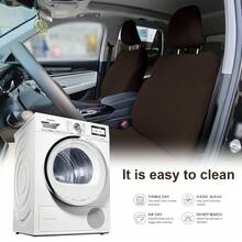 2PCS Car Front Seat Cover Car Seat Cover With Storage Pocket Washable Split Automotive Seat Cover Protector For Truck,Van ,SUV Seat Covers Front Kit Protector Washable Cover For All Car Models - Coffee Brown - View 6