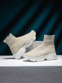 Zapatos tipo calcetín color beige, ajuste preciso, ligeros, suaves, minimalistas, transpirables, aptos para actividades al aire libre, vacaciones, vida diaria, todas las estaciones