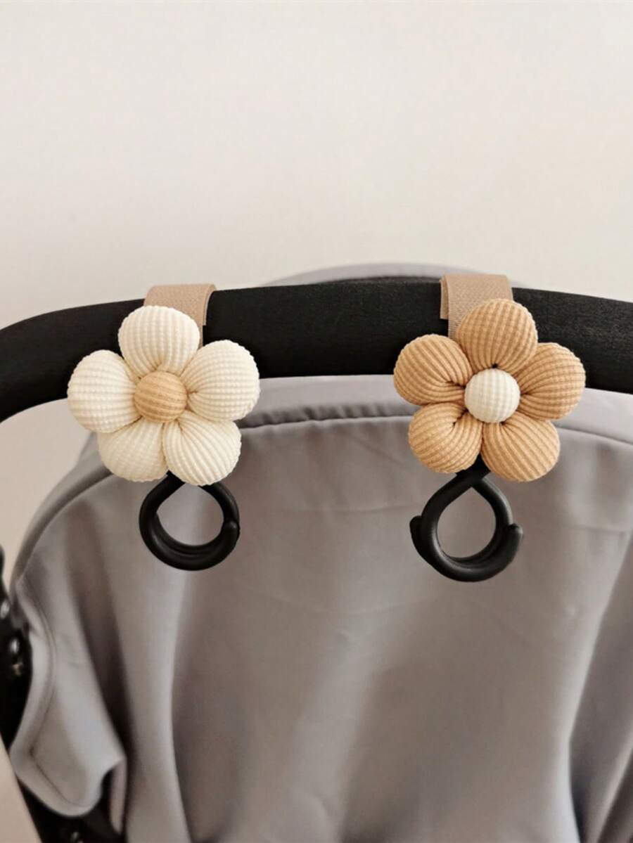 1 pieza/2 piezas Gancho de flor para cochecito de bebé, gancho de para colgar bolsas, adecuado para uso diario y compras al aire libre - Como se muestra en la imagen - Ver 1