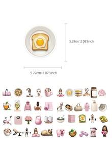 50pcs GYM Girl Stickers Tablet Fun Decorative Decals