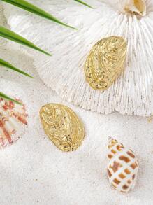 2 pares de pendientes de mujer tipo maxi con diseños asimétricos de conchas, corazones, lágrimas, peces, espirales y caras geométricas, chapados en oro, adecuados para fiestas y uso diario