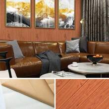 50pcs/100pcs 3D Wall Tile Sticker, Wood Grain Self-Adhesive Anti-Collision Sticker, Waterproof Moisture-Proof Ceiling Sticker, Easy To Stick And Peel, Easy To Clean And Free Cutting, For Kitchen Living Room Bathroom Corridor